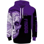 tcu horned frogs sugar skull purple black hoodie best selling