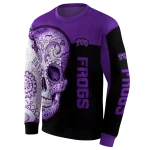 tcu horned frogs sugar skull purple black hoodie best selling