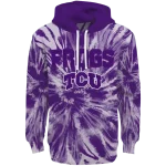 tcu horned frogs tie dye pattern purple hoodie best selling