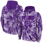 tcu horned frogs tie dye pattern purple hoodie best selling