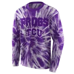 tcu horned frogs tie dye pattern purple hoodie best selling