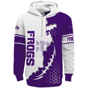 tcu horned frogs triangular pattern purple white hoodie best selling