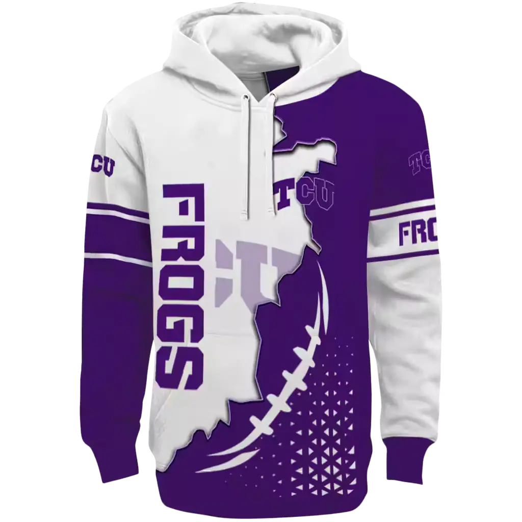tcu horned frogs triangular pattern purple white hoodie best selling tcu horned frogs triangular pattern purple white hoodie best selling