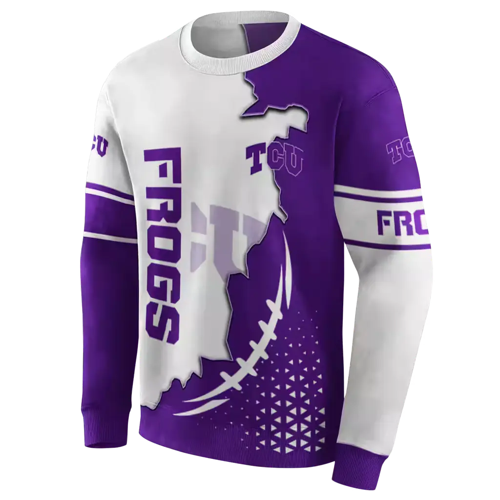tcu horned frogs triangular pattern purple white hoodie new arrival tcu horned frogs triangular pattern purple white hoodie new arrival