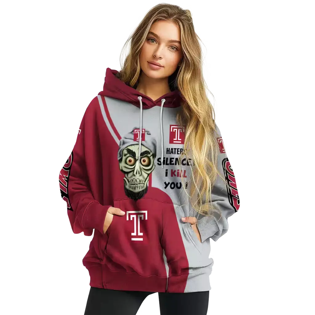 temple owls achmed skull red hoodie high quality temple owls achmed skull red hoodie high quality