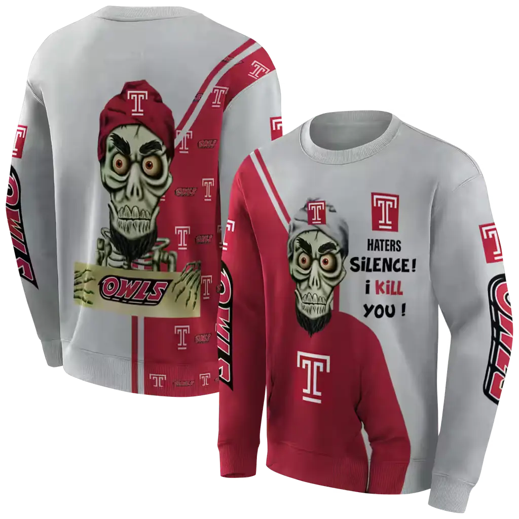 temple owls achmed skull red hoodie premium grade temple owls achmed skull red hoodie premium grade