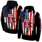 temple owls american pride black hoodie best selling