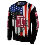 temple owls american pride black hoodie best selling