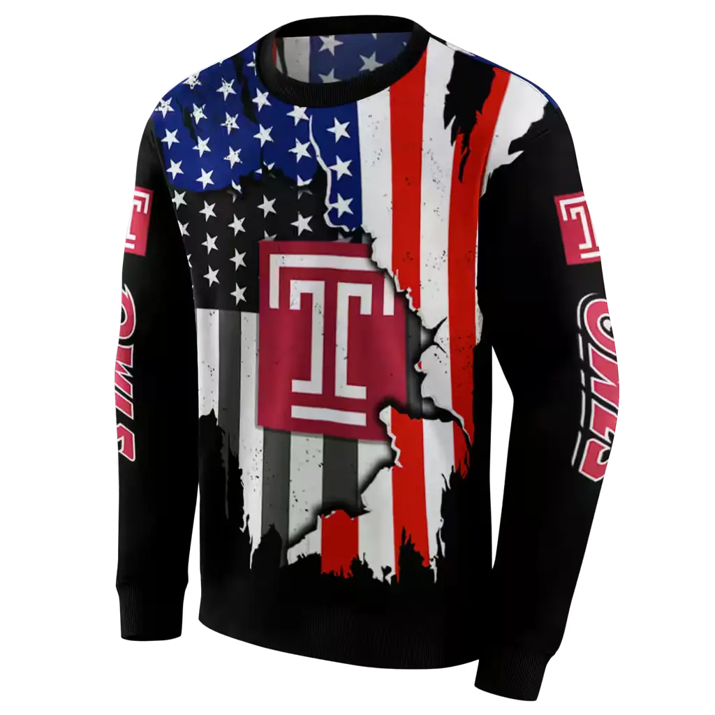 temple owls american pride black hoodie new arrival temple owls american pride black hoodie new arrival