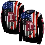 temple owls american pride black hoodie best selling