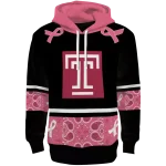 temple owls awareness ribbon black pink hoodie best selling