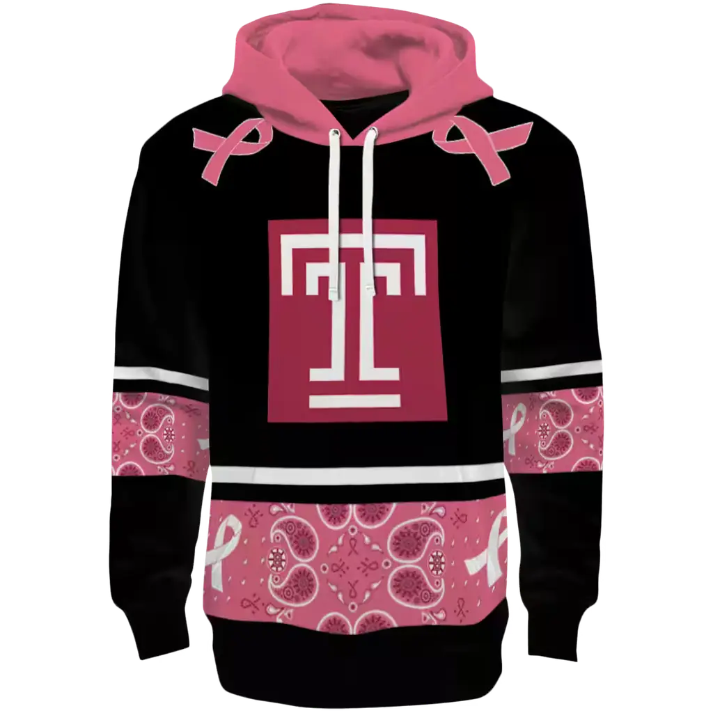 temple owls awareness ribbon black pink hoodie best selling temple owls awareness ribbon black pink hoodie best selling