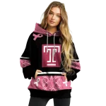 temple owls awareness ribbon black pink hoodie best selling