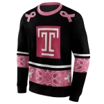temple owls awareness ribbon black pink hoodie best selling