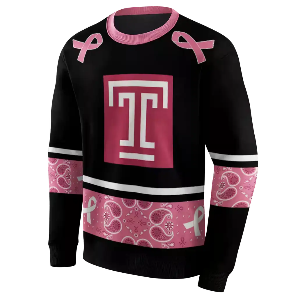 temple owls awareness ribbon black pink hoodie new arrival temple owls awareness ribbon black pink hoodie new arrival