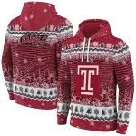temple owls christmas trees red hoodie best selling
