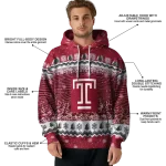 temple owls christmas trees red hoodie best selling