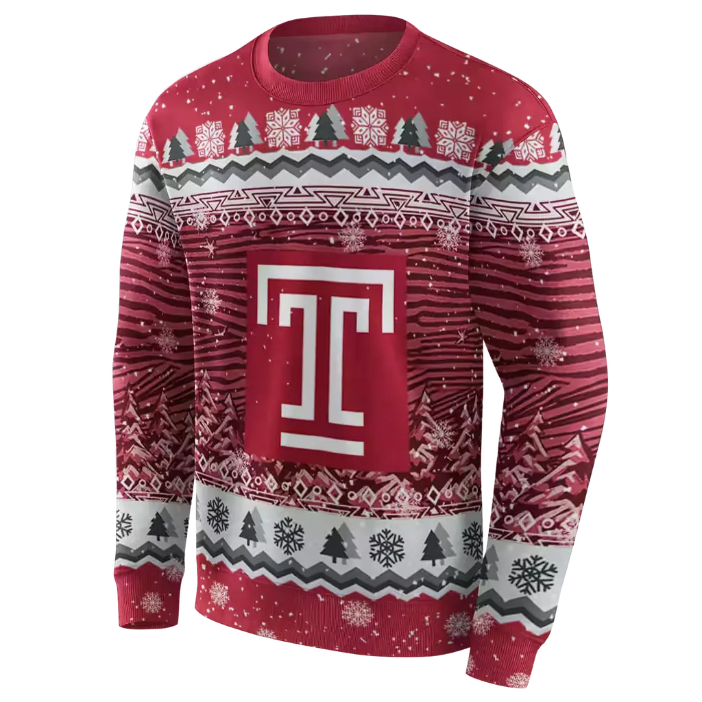 temple owls christmas trees red hoodie new arrival temple owls christmas trees red hoodie new arrival