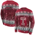 temple owls christmas trees red hoodie best selling