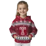 temple owls christmas trees red hoodie best selling
