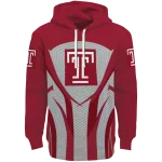 temple owls concentric lines red black hoodie best selling