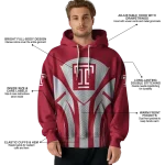 temple owls concentric lines red black hoodie best selling