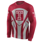 temple owls concentric lines red black hoodie best selling