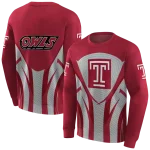 temple owls concentric lines red black hoodie best selling