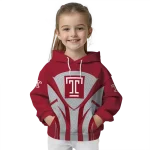 temple owls concentric lines red black hoodie best selling