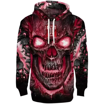 temple owls demonic skull red black hoodie best selling