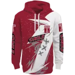temple owls dynamic slash red white hoodie best selling