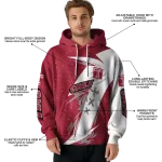 temple owls dynamic slash red white hoodie best selling