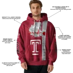 temple owls football heartbeat red hoodie best selling