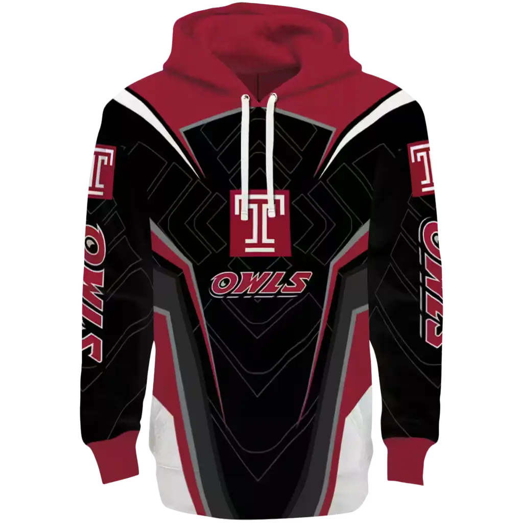 temple owls futuristic pattern red black hoodie best selling temple owls futuristic pattern red black hoodie best selling