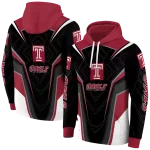 temple owls futuristic pattern red black hoodie best selling