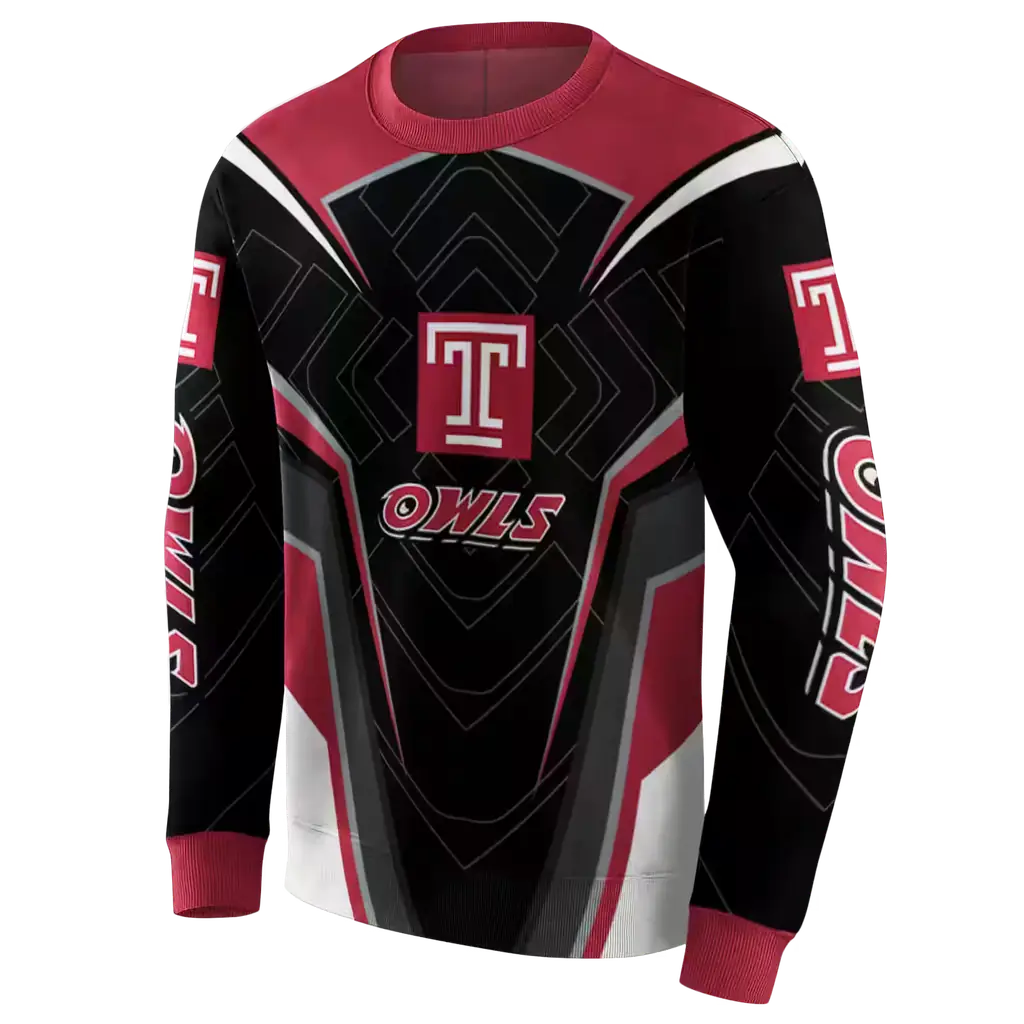 temple owls futuristic pattern red black hoodie new arrival temple owls futuristic pattern red black hoodie new arrival