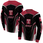 temple owls futuristic pattern red black hoodie best selling