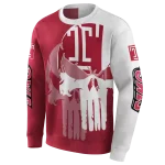 temple owls graphic punisher red white hoodie best selling