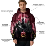 temple owls halloween vibes red black hoodie best selling