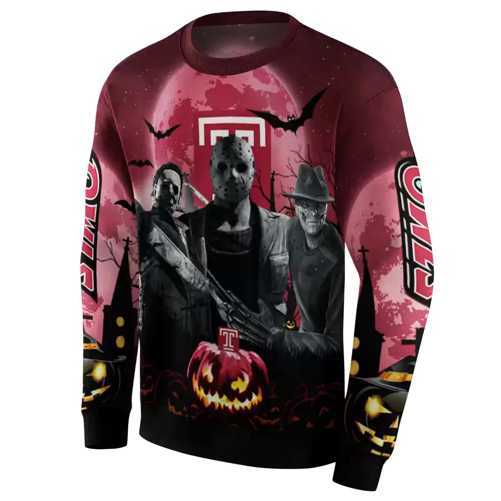 temple owls halloween vibes red black hoodie new arrival temple owls halloween vibes red black hoodie new arrival