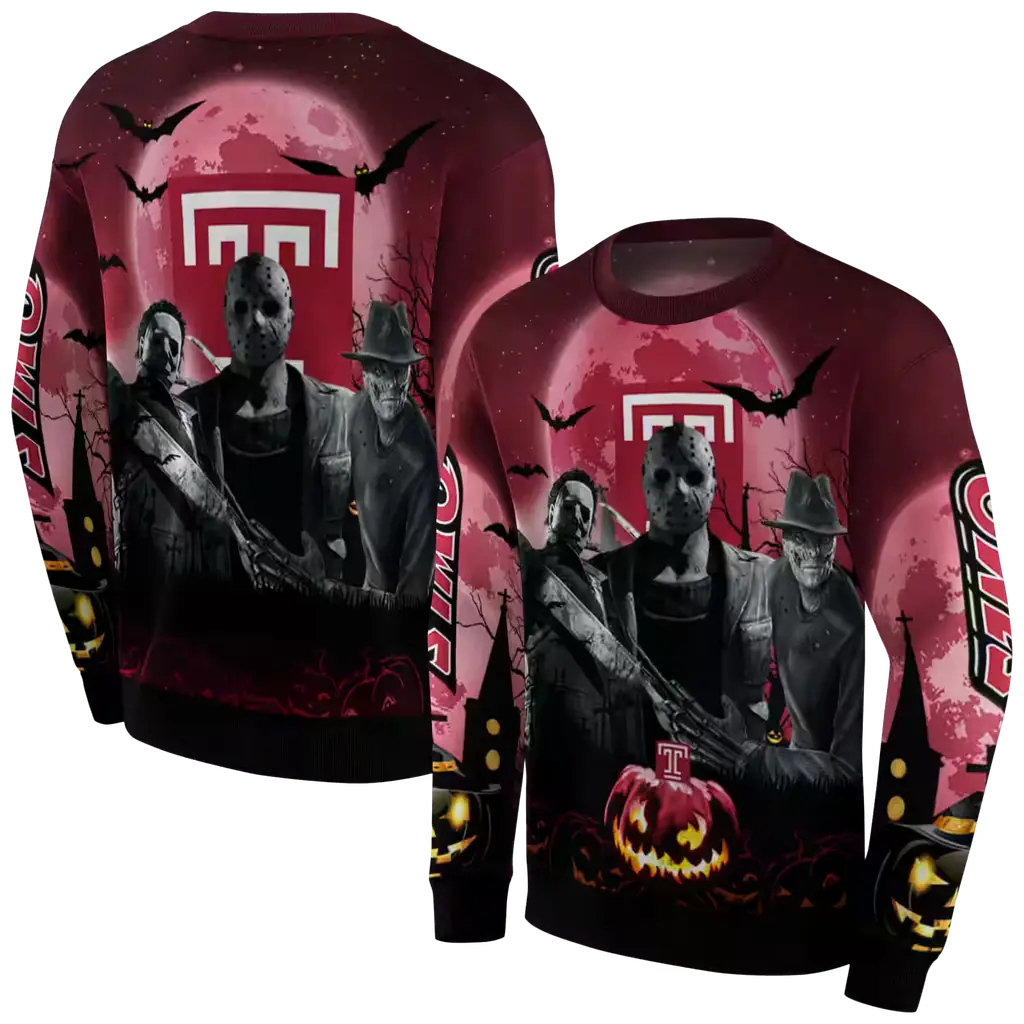 temple owls halloween vibes red black hoodie premium grade temple owls halloween vibes red black hoodie premium grade