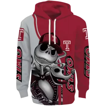 temple owls jack skellington red hoodie best selling