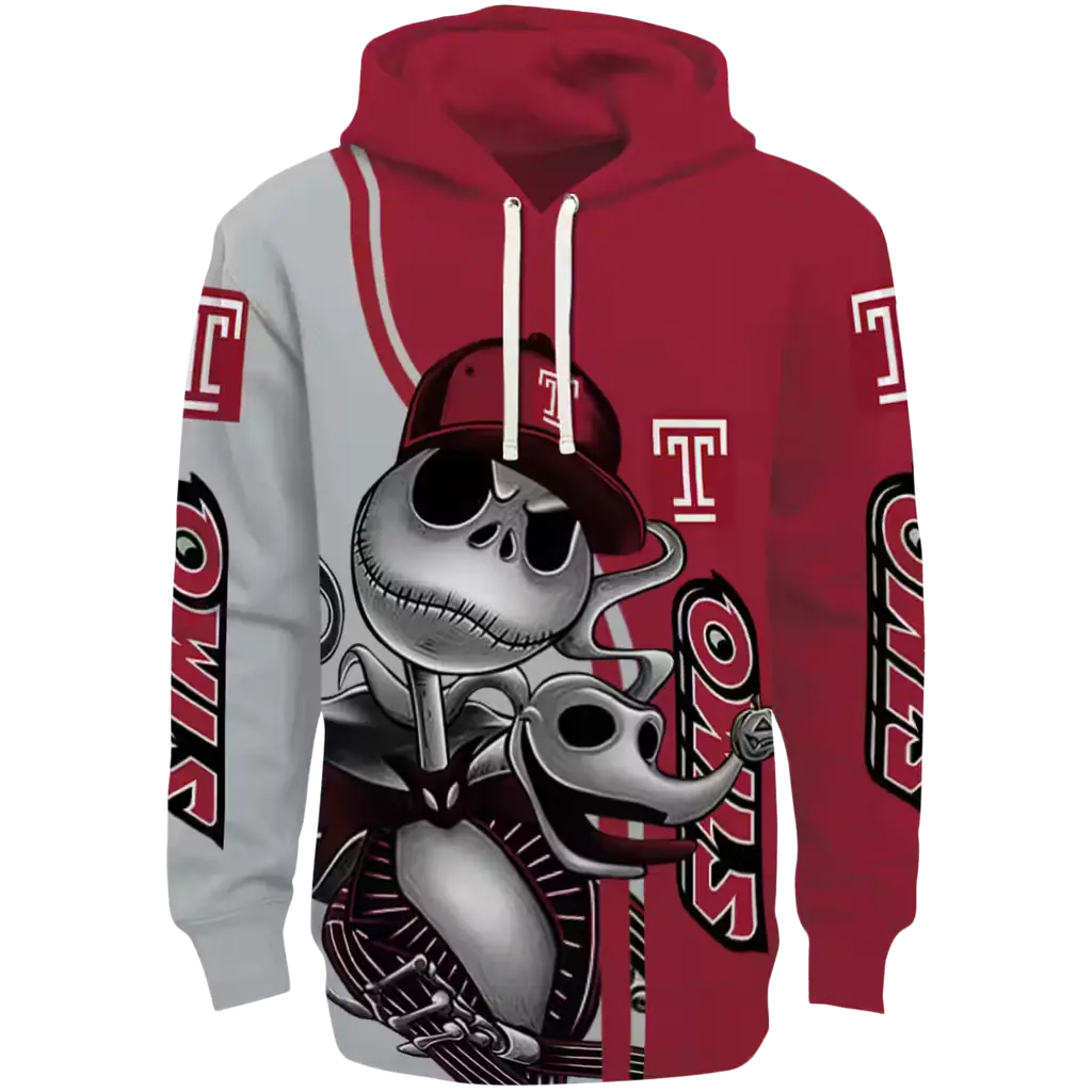 temple owls jack skellington red hoodie best selling temple owls jack skellington red hoodie best selling