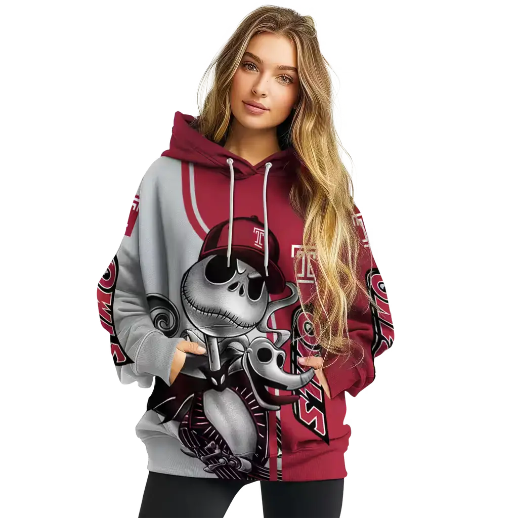 temple owls jack skellington red hoodie high quality temple owls jack skellington red hoodie high quality