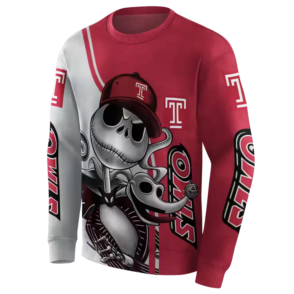 temple owls jack skellington red hoodie new arrival temple owls jack skellington red hoodie new arrival