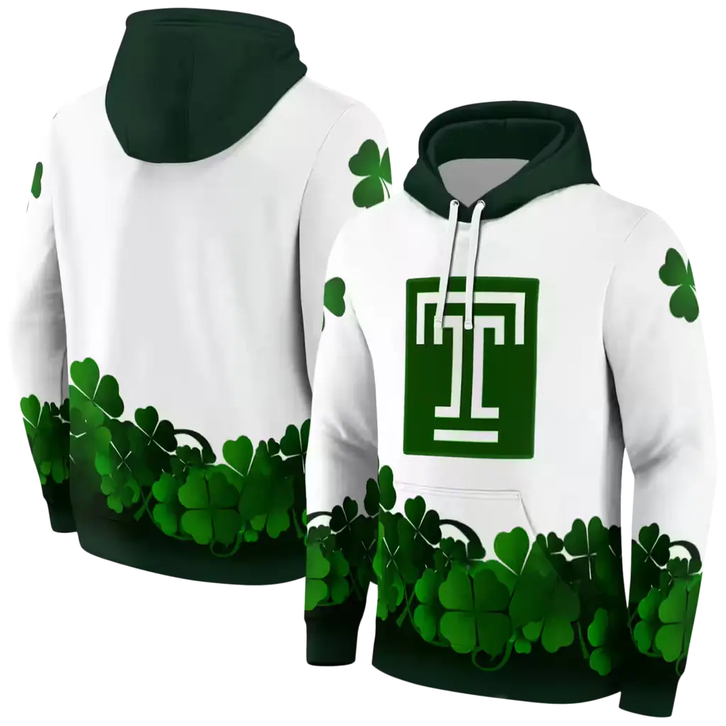 temple owls lucky motif white green hoodie fashion forward temple owls lucky motif white green hoodie fashion forward