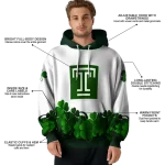 temple owls lucky motif white green hoodie best selling