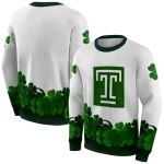 temple owls lucky motif white green hoodie best selling