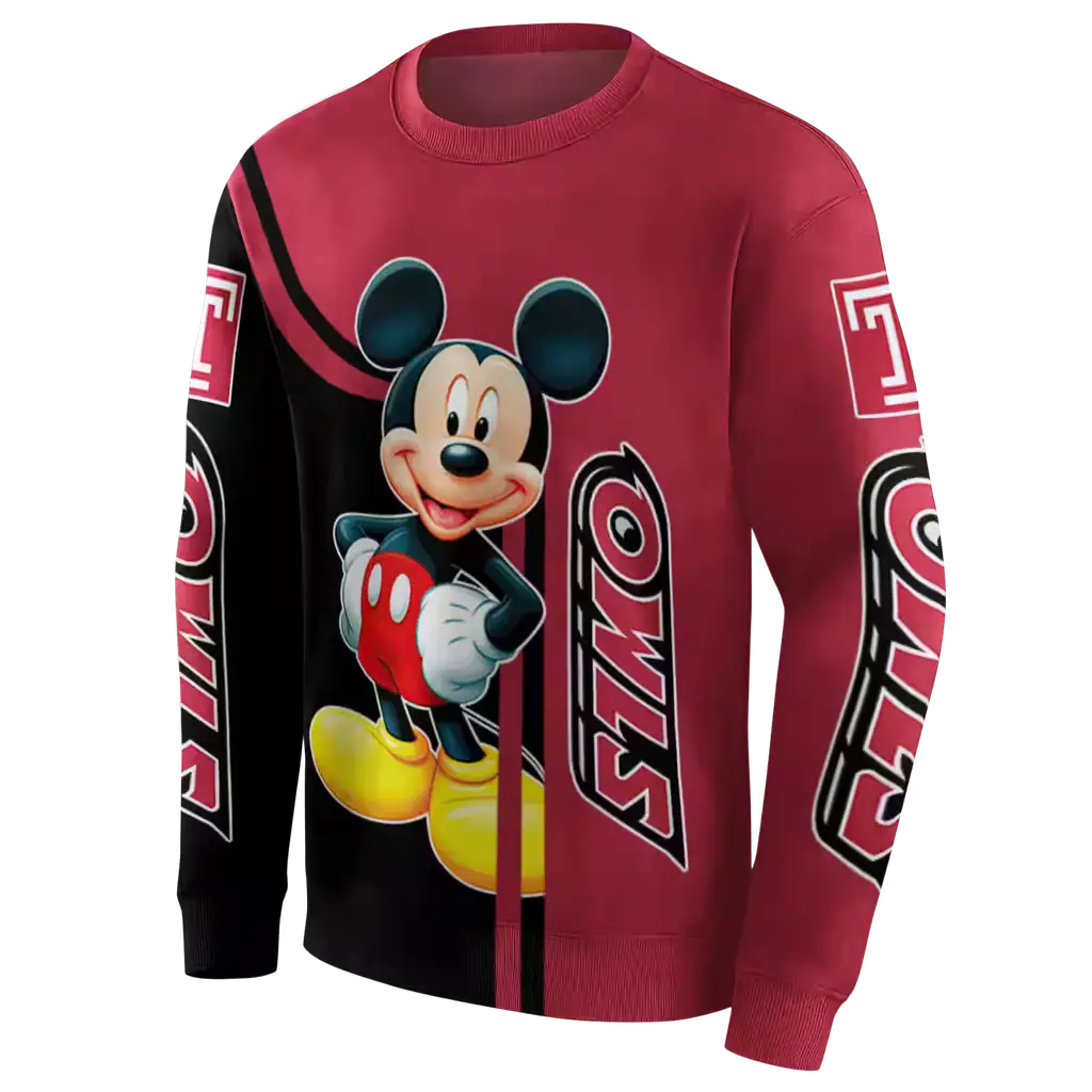temple owls mickey mouse red black hoodie new arrival temple owls mickey mouse red black hoodie new arrival