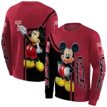 temple owls mickey mouse red black hoodie best selling
